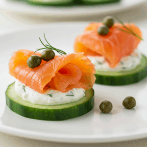 Mini Cucumber-Salmon Bite