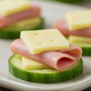 Mini Cucumber-Ham Bite